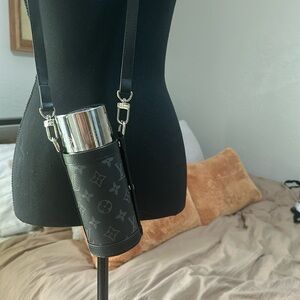Louis Vuitton flask holder & bottle